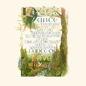 Dance Me To The End Of Love calligraphy detail
